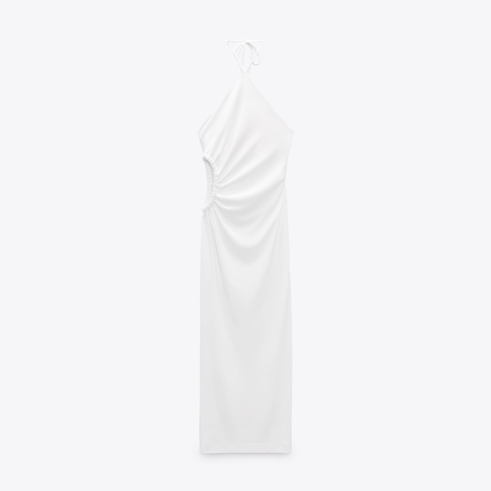 Zara Dress maxi halter cut out white wedding coctail party - Picture 8 of 10